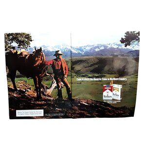 1985 Marlboro Cigarette 2 Page Print Ad Marlboro Country